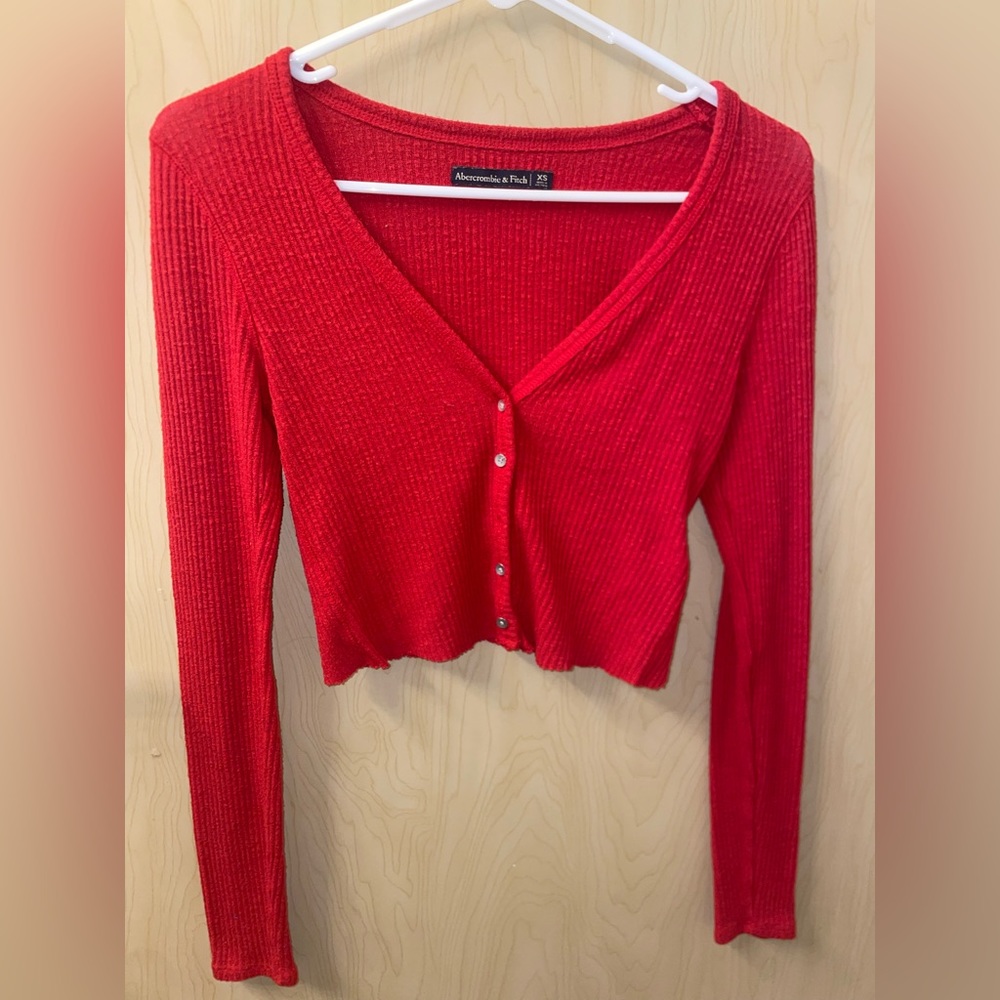 Soft button up crop long sleeve